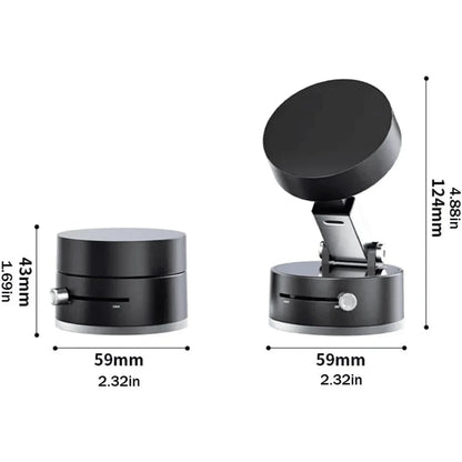 Compact black magnetic phone mount, adjustable arm - Souq Sama UAE