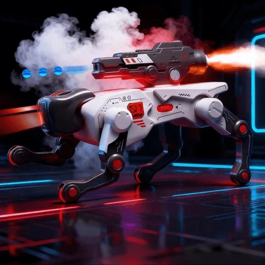 AI robot dog toy with glowing lights, sci-fi design - Souq Sama UAE